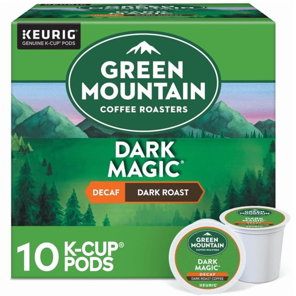 Green Mountain Coffee Dark Magic Decaf Keurig Single-Serve K-Cup pods, Dark Roast Coffee, 10 Count