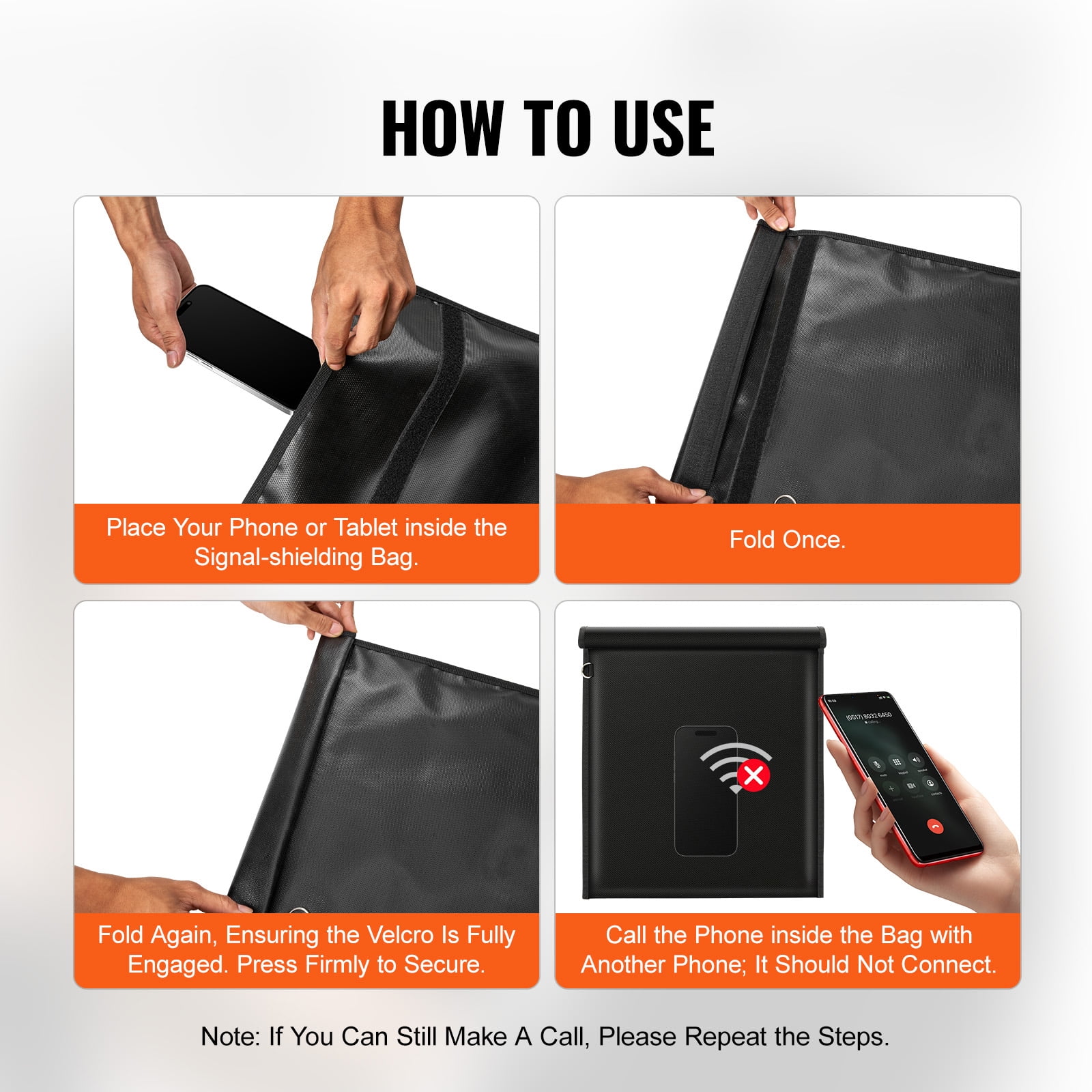 KFFKFF Faraday Pouches, Set of 4, for Laptop (16.9x15"), Tablet (13x10.2"), Phone (7.87x4.7") & Radio (10.6x7.8"), Fire-Resistant Signal Blocker, Secure Anti-Theft & Anti-Hacking Cases