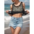 thumbnail image 3 of Women's Sleeveless Openwork Knit Top Lightweight Beach Cover-Up, 3 of 6