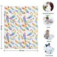 thumbnail image 4 of Rainbow Watercolor Feather Pattern Blanket,Comfortable Soft Flannel Throw Blanket,All Season,Warm Lightweight Blankets for Sofa Bed Couch Living Room Chair,30"x40", 4 of 4