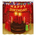 thumbnail image 3 of Ambesonne 40th Birthday Shower Curtain, Party Set up and Cake, 69"Wx84"L, Multicolor, 3 of 3