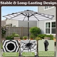 thumbnail image 3 of Pure Garden 9 Ft Striped Outdoor Patio Umbrella with Tilt, Black and White, 3 of 10