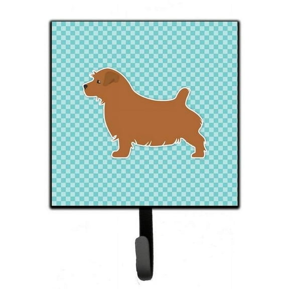 Carolines Treasures BB3709SH4 Norfolk Terrier Checkerboard Blue Leash or Key Holder