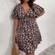 thumbnail image 4 of Puntoco Vestido De Manga Corta Con Cuello En V, Estampado De Verano Para Mujer, Talla Grande, Suelto, Rosa Xl, 4 of 8