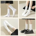 thumbnail image 5 of NANAhuang White Socks for Women Crew Soft Cotton Thin Casual Calf Socks 6 Pairs, 5 of 6