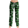 thumbnail image 4 of Mens Christmas Pajama Pants Big & Tall Sleep Lounge Pants Drawstring Holiday Xmas Pjs Bottoms Dark Green, 4XL, 4 of 7