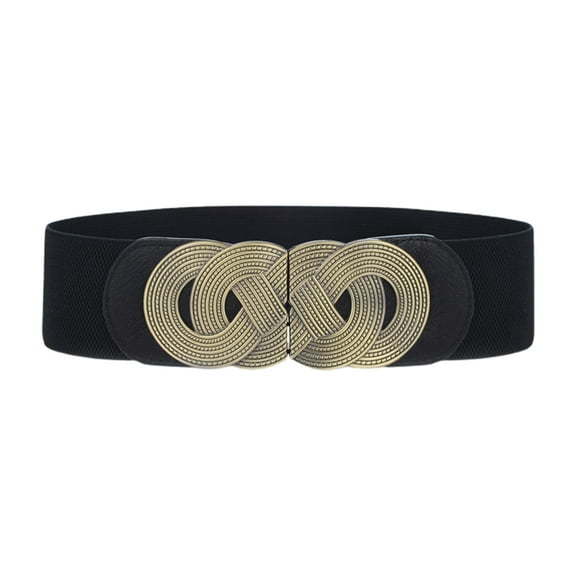 HUANLEDASH Women Waist Belt Wide Band Elastic Adjustable Contrast Color Anti-break Tight Waist Anti-slip Retro Waist-shaping Dresses Belt Clothes Accessory