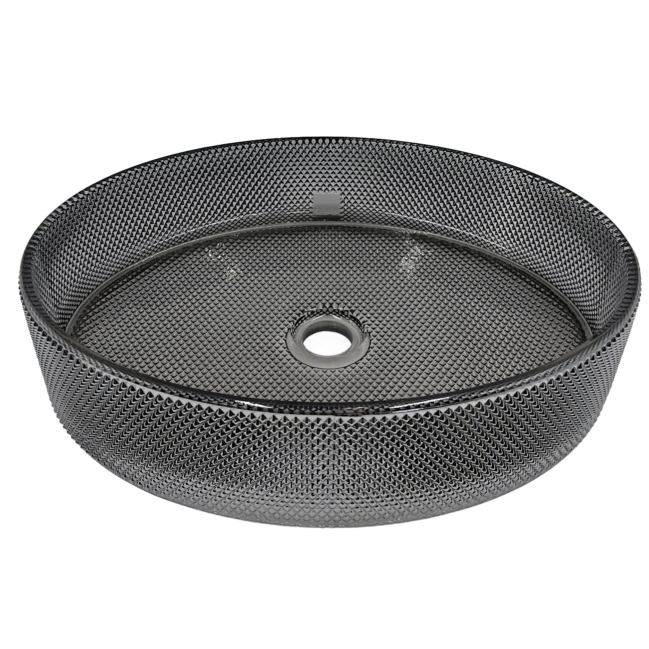 90210 Kitchen and Bath 20" Black Glass Oval Vessel Sink For Bathroom Vanity
