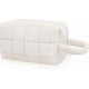 thumbnail image 1 of Bonita bolsa de maquillaje acolchada a cuadros con divisor, bolsa de aseo de viaje impermeable, bolsa de maquillaje hinchada para mujeres, artículos esenciales de viaje, Mango blanco, Mediano, 1 of 3