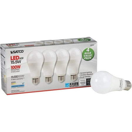 

Satco S28790 Medium Light Bulb in White Finish 4.63 inches Frosted