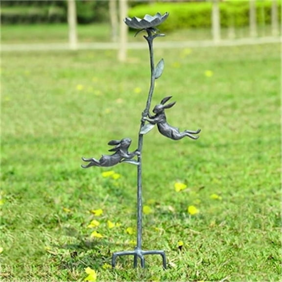 SPI Home Rowdy Rabbit Pair Birdfeeder with Stake, Multicolor