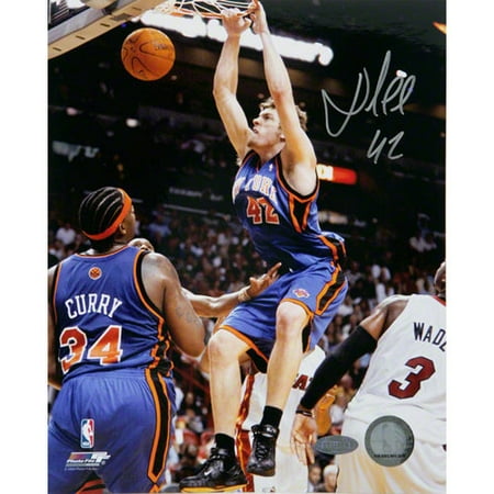 NBA - David Lee New York Knicks - Dunk vs. the Heat - Autographed 8x10 Photograph