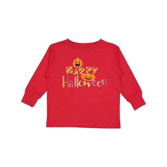 Inktastic Happy Halloween- decorated letters with dancing pumpkins Boys or Girls Long Sleeve Toddler T-Shirt