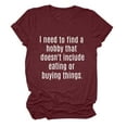 thumbnail image 1 of Gibobby Camisetas Mujer Manga Corta Camisetas mujer manga corta con cuello redondo, cómodas palabras impresas, blusas informales para y adolescentes(Rojo,CH), 1 of 3