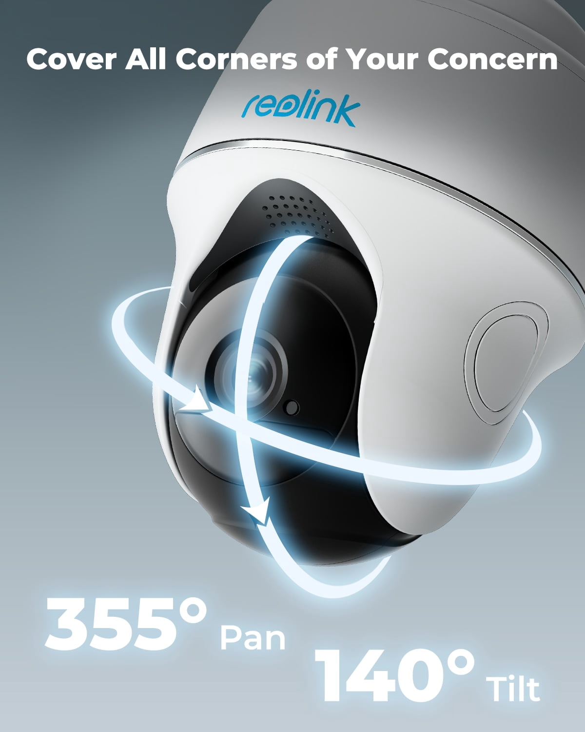 Reolink 4MP Pan Tilt 2.4/5GHz WIFI Outdoor Security Battery-Powered Camera, Smart Person/Vehicle Detect, 2-way Audio, PIR Motion, Night Vision, Support Google Assistant - Argus Series Cam+Solar Panel