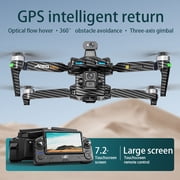 GPS RC Drone with 7.2 Display Remote, 4K Dual Cameras, 3-Axis Gimbal, 360° Obstacle Avoidance, 45Min Flight, Brushless Motor, Foldable Quadcopter, 2 Batteries & Carry Bag, Payload ≤1lb, Optical Flow
