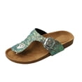 thumbnail image 4 of YOUYEDIAN Orthopedic Flip Flops Women Casual Flat Slippers Cozy Slip on Sandals Summer Open Toe Shoes(Green), 4 of 5