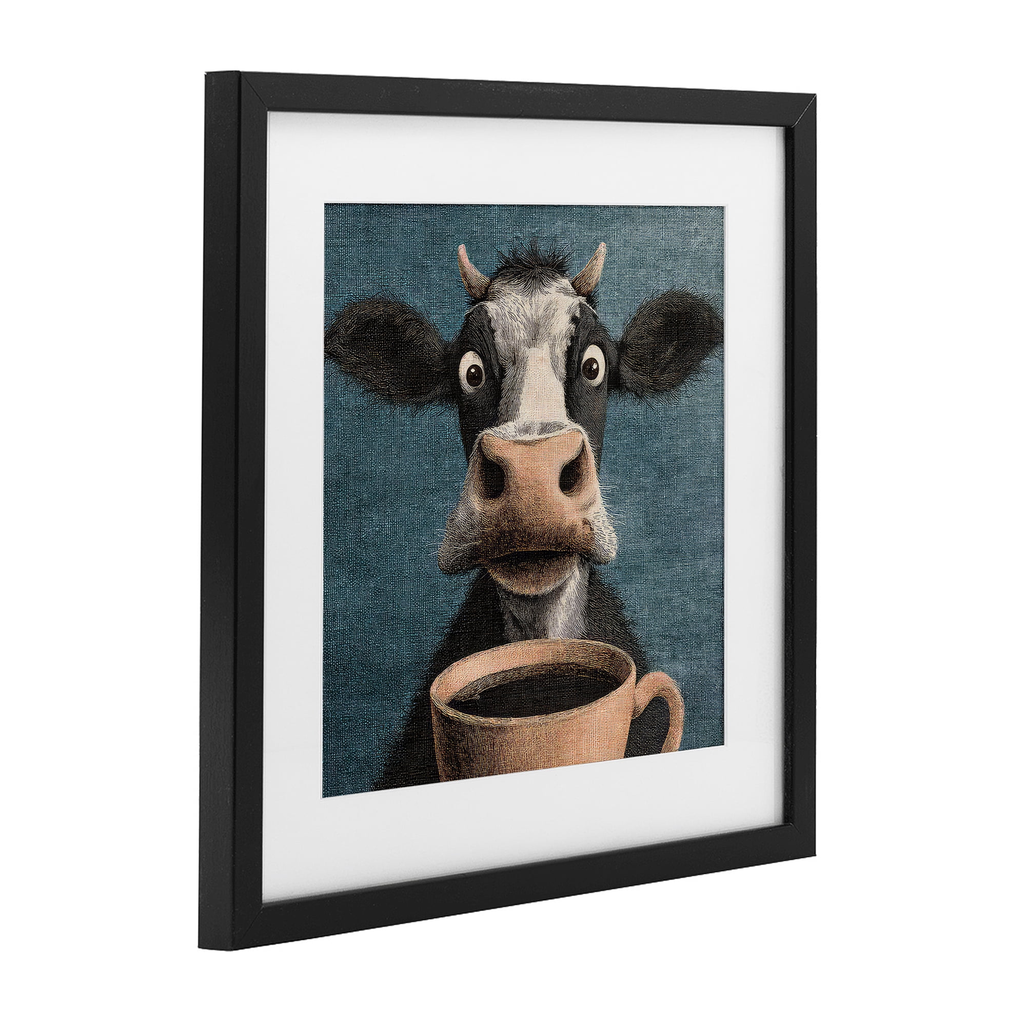 Stupell Industries Grumpy Cow & Coffee Black Framed Print Under Glass, design by The Wands Want