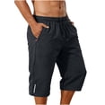 thumbnail image 4 of Fnooota Men's Athletic Shorts with Zipper Pockets, Drawstring Relaxed Fit Below the Knee Elastic Waist Hiking Shorts Gray Size XL, 4 of 8