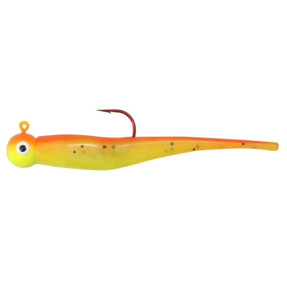 Northland Fishing Tackle Rigged Gumball Jig Minnow Soft Plastic Lure, Sunrise, 1/4 Oz 2/0 Hook, 4/Card