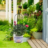 LAMIRO Metal Trellis for Climbing Plants Vines,Garden Obelisk Trellis Frame Outdoor Indoor Potted Plant Climbing Supports Tall Garden Trellis for Tomato,Flower,Vegetable,Rose