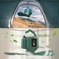 thumbnail image 6 of YiBai USB Camping Fan With LED, Portable Rechargeable Fanwith Remote Control, Tent Fan With Detachable Fan Blades, Hanging Hook, Timer, Green #N.1752, 6 of 8
