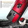 thumbnail image 7 of Nagebee Case for Motorola Moto G Pure (2021) with Tempered Glass Screen Protector, Heavy-Duty Full-Body Protective [Military-Grade] Camera Cover, Magnetic Car Mount Ring Holder, Durable Case (Red), 7 of 7