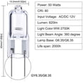 thumbnail image 3 of BJBSJSZ GY6.35 Halogen Light Bulbs 12 Volt 50 Watt, Base Bulb, Replacement Type Bulb for Ceiling Lights, Table Lamp, Chandelier, Warm White, Dimmable, 3 of 6