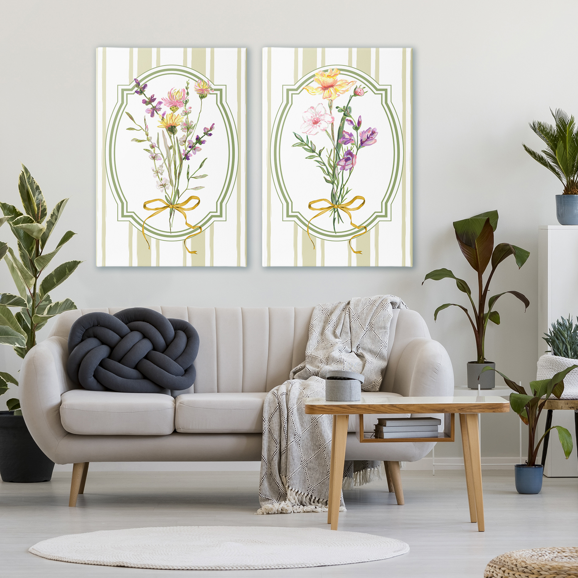 Wildflower Bundles Classic Stripes 2 Piece Canvas Wall Art Set, design by Adonna Ebrahimi