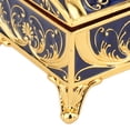 thumbnail image 3 of Riousery Vintage Metal Jewelry Box Women Rectangular Trinket Organizer Gold Blue 3.1in/8cm, 3 of 9