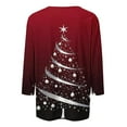 thumbnail image 3 of Christmas T Shirts for Women 3/4 Sleeve Holiday Graphic Tee Loose Casual Tops Xmas Party Outfit Pullover, 3 of 4