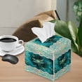 thumbnail image 4 of Renewold Dragonfly Tissue Box Cover with Bottom Belt Foldable Square Tissue Case Paper Cube Tissue Holder for Bathroom/Kitchen/Living Room/Bedroom/Office,PU Leather, 4 of 5