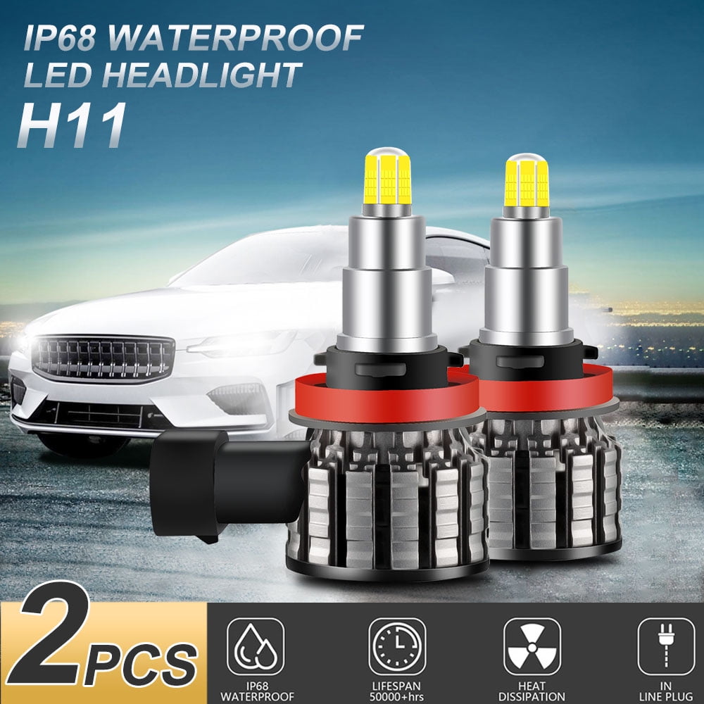 4PCS Mini H7 H11 Combo LED Headlight Bulbs High Low Beam 100W 16000LM 6000K Kit