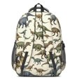 thumbnail image 3 of Dinosaur and Silhouette Off White Backpack for School, Cute School Bag with Adjustable Shoulder Straps and Padded Back, 16.9"x12.6"x5.9", 3 of 5