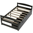 thumbnail image 4 of Wooden Platform Bed Frame with 2 Drawers, Twin Size Captain's Bed with Wood Slat Support Multifunctional Platform Bed with Headboard and Footboard No Box Spring Needed for Bedroom Living Room,Espresso, 4 of 7