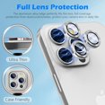 thumbnail image 4 of LAICAIW Camera Lens Protector for iPhone 14 Pro/iPhone 14 Pro Max, Alloy Metal Individual Ring, Anti Scratch HD Tempered Glass Lens Screen Protector Cover Film, Case Friendly, Silver, 4 of 7