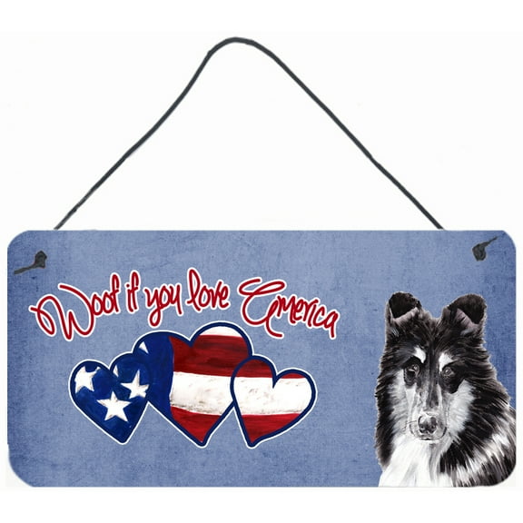 Carolines Treasures SC9902DS612 Woof if you love America Collie Wall or Door Hanging Prints 6HX12W multicolor