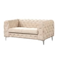 thumbnail image 3 of RN Furnishings Loveseat & chairs Velvet Fabric Living room furniture Set -Beige, 3 of 7