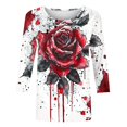 thumbnail image 5 of Pisexur Chandails en Molleton d'Halloween pour Femmes Manches 3/4 Col Rond Chandails en Molleton Graphiques Amusants Chandails à Capuchon Chandail Tops Tendance Automne Chandail Tops Blouses, 5 of 5