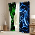 thumbnail image 3 of Erosebridal Teens Gamepads Curtains Pack of 2 (42Wx63L),Green Blue 30%-50% Black Out Curtains,Video Game Curtains for Living Room (42Wx63L),Geometric Room Decor, 3 of 6