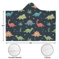 thumbnail image 3 of Wearable Blanket,DarkBlue Dinosaurs Leaves Pattern Hooded Wearable Flannel Blanket for Adults & Teens,Winter Poncho Shawl Wrap Cape Cozy Anti-Pill,60"x80", 3 of 5