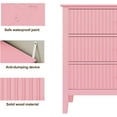 thumbnail image 3 of May in Color Fluted Wide Nightstand for Bedroom, Large Pink End Table with 3 Drawer, for Home and Office, 3 of 11