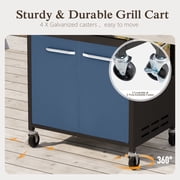 Alpha Joy 4-Burner Propane Gas BBQ Grill with Side Burner and Wheels 542 SQ.IN. Cooking Space, Blue