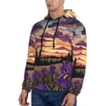 thumbnail image 3 of Cauagu Starry Night Purple Irises for Men's Pullover Hooded Sweatshirt Athletic Casual Hoodie Aautumn Hoodie Sweatshirt for Men Pullover Casual Hooded Sweatshirt-Medium, 3 of 7
