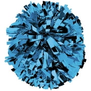 Chassé Metallic Cheerleading Poms - Shiny Metallic Cheer Pom with Baton Handle for Dance Sports Celebrations (Single, Blue)