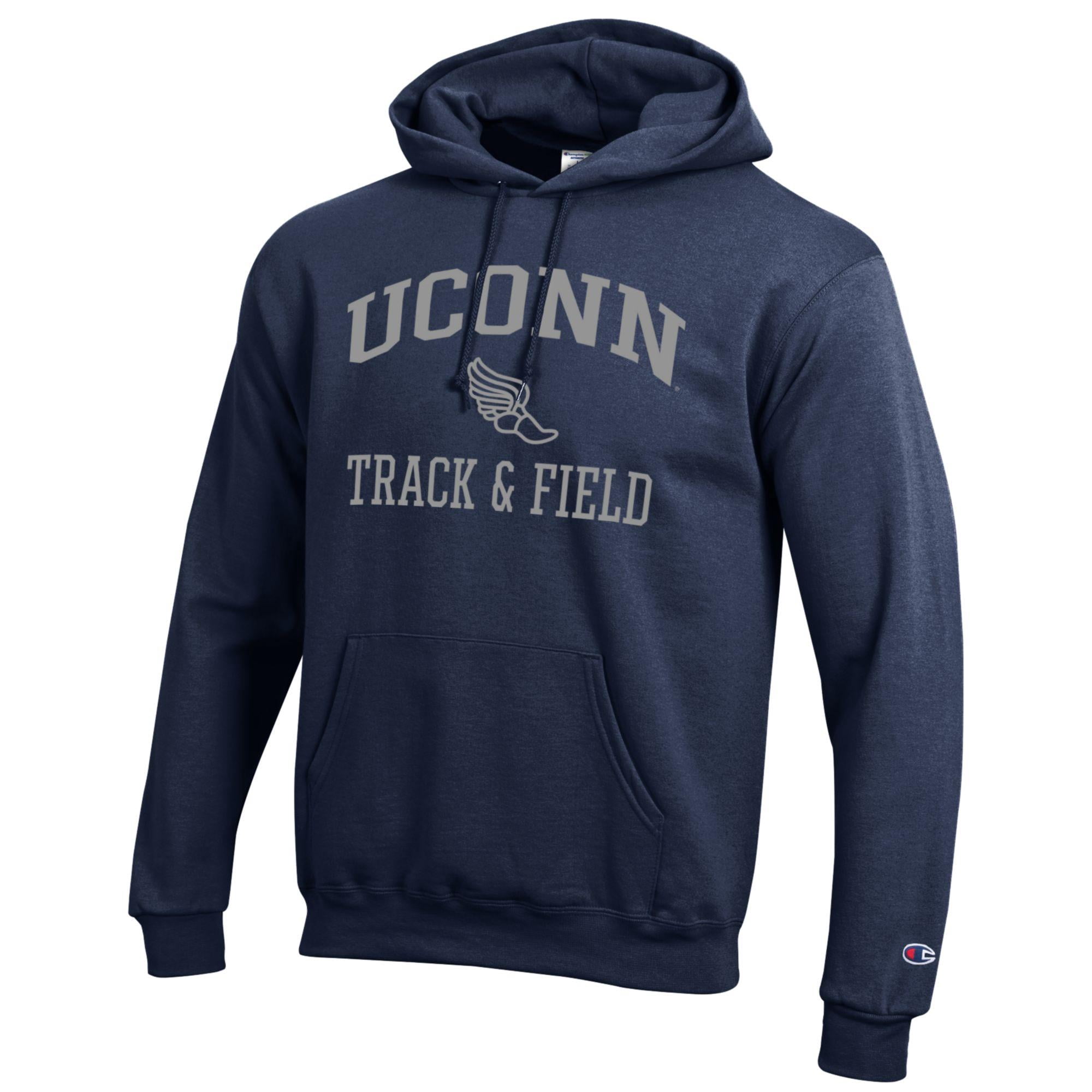 Men's Champion  Navy UConn Huskies Track & Field Icon Powerblend Pullover Hoodie