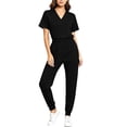 thumbnail image 2 of Trikvn Nursing Scrub Sets for Women Classic V-Neck Medical Uniforms Short Sleeve Top and Elastic Waist Jogger Pants Athletic Stretch Healthcare Apparel with Pockets, 2 of 6