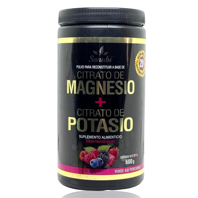 Citrato de Magnesio y Citrato de Potasio 600 g Frutos Rojos Sanabi