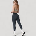thumbnail image 7 of Women's Seamless Ribbed High Waist Full Length Leggings with Compression Fit - Large, Black, 7 of 7