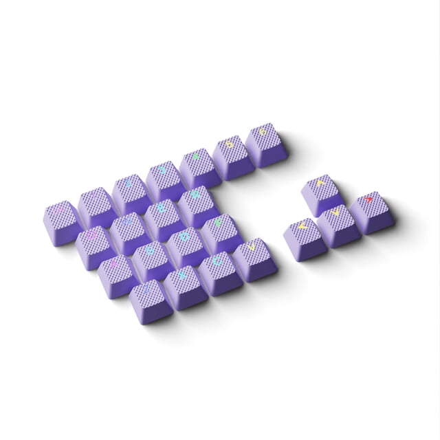 Keycaps HK Gaming Lavender, 23 teclas OEM DoubleShot, recubiertas de goma